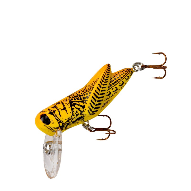 Rebel Lures Crickhopper Cricket / Grasshopper Crankbait Fishing Lure, 1 1/2 Inch, 1/4 Ounce, Yellow Grasshopper, Crickhopper (3/32 oz) - Image 1